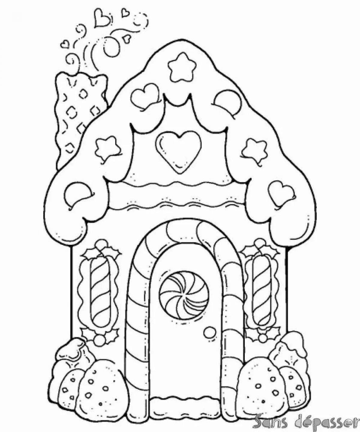 Amazing Christmas gingerbread house coloring book