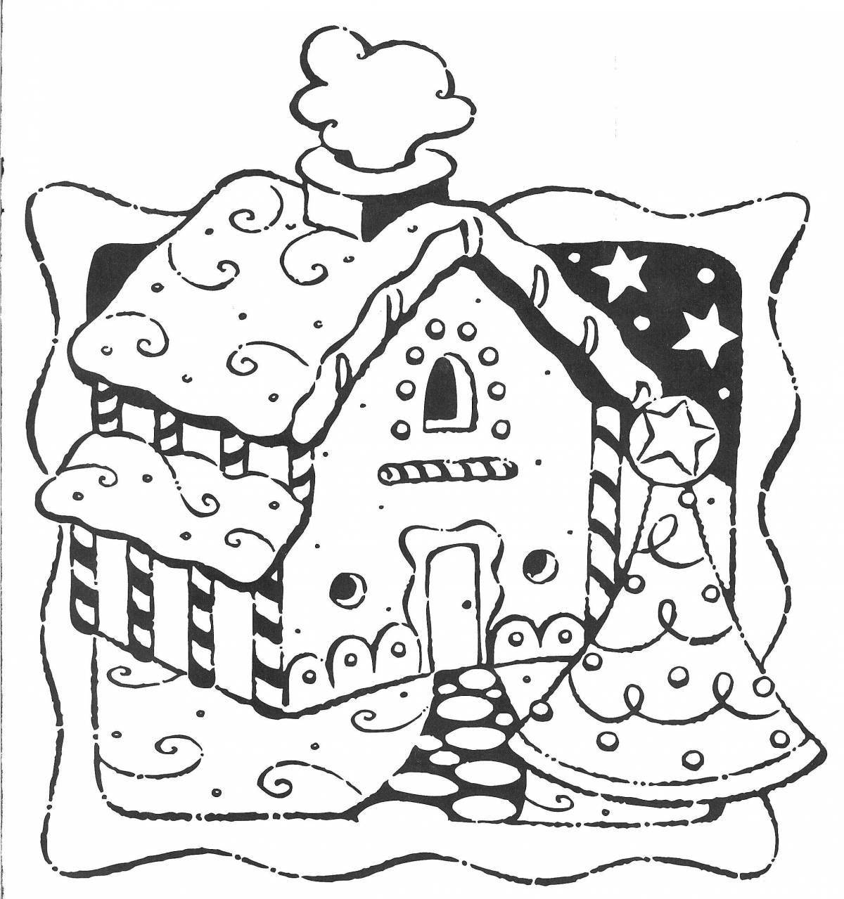 Vivacious coloring page christmas gingerbread house