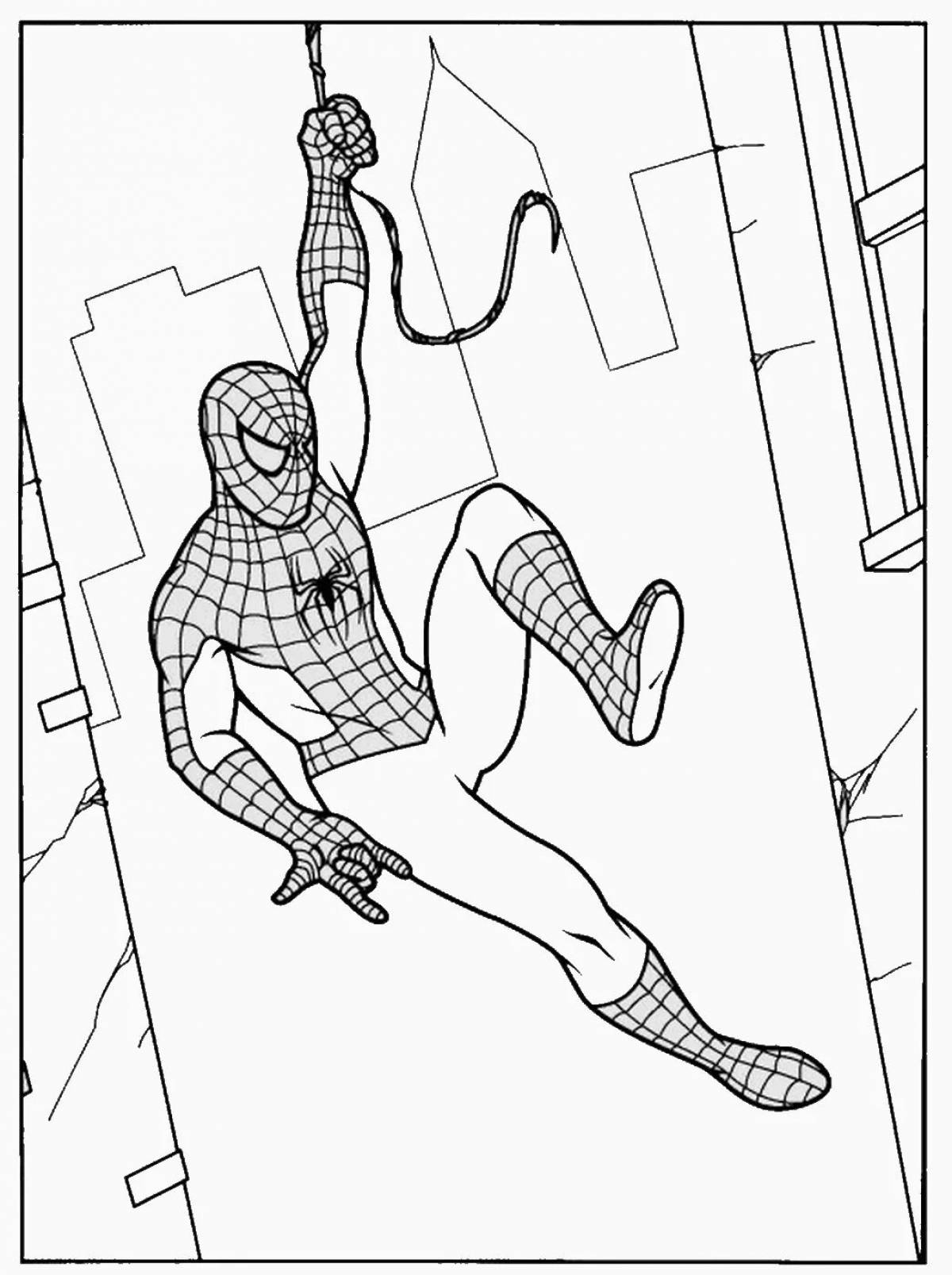 Coloring book charming spider-man antistress