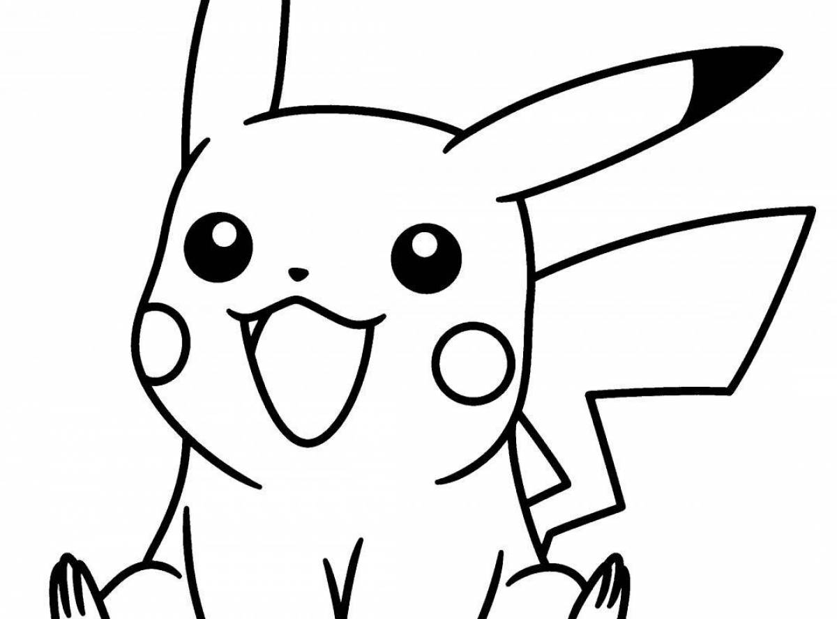 Glittering Pikachu coloring page