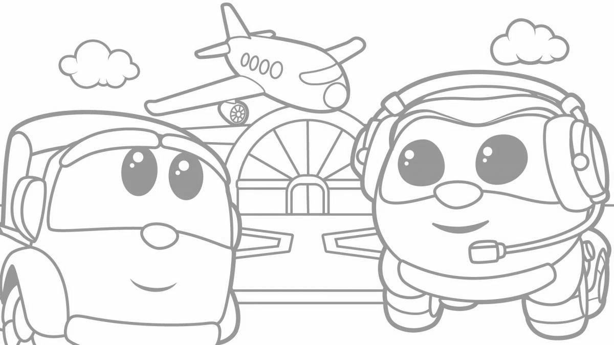 Playful left truck coloring page