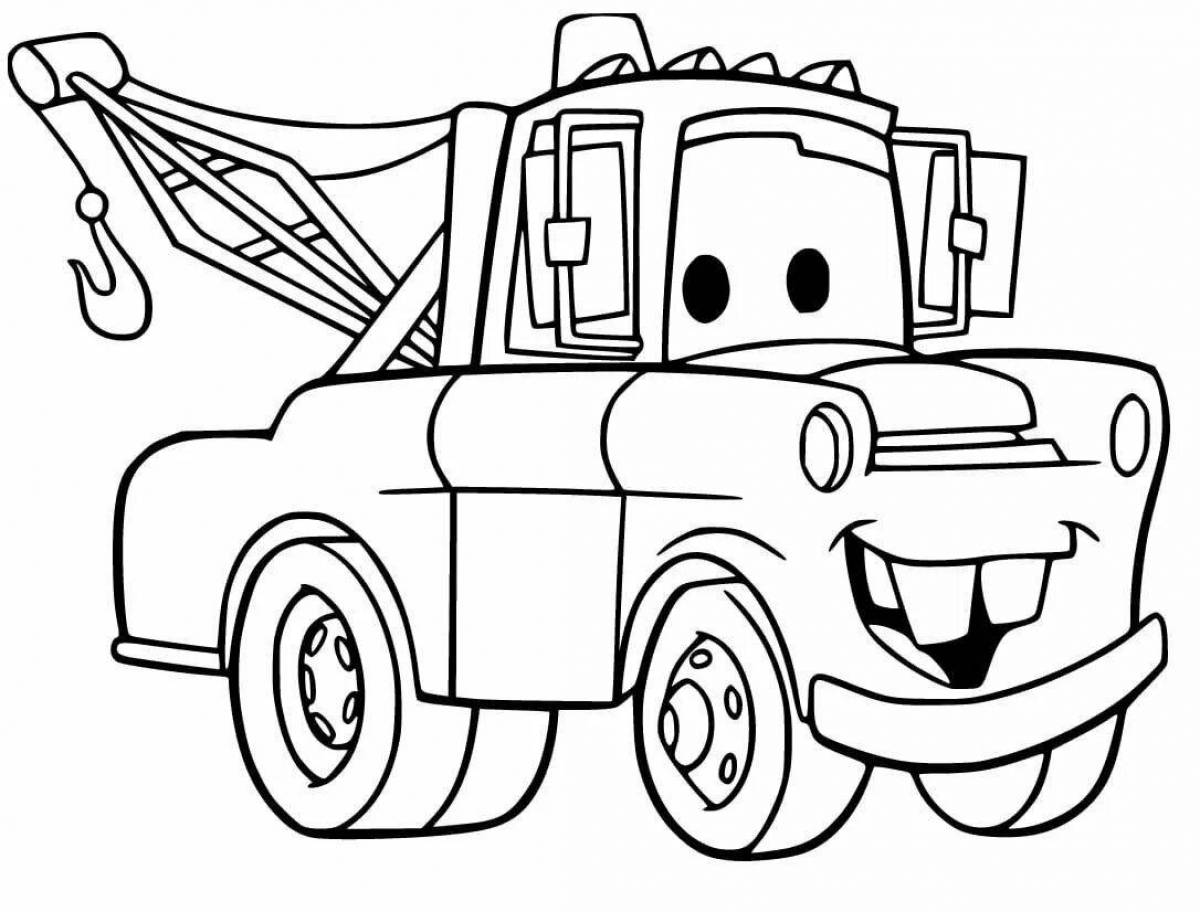 Раскраска с изображением левого грузовика