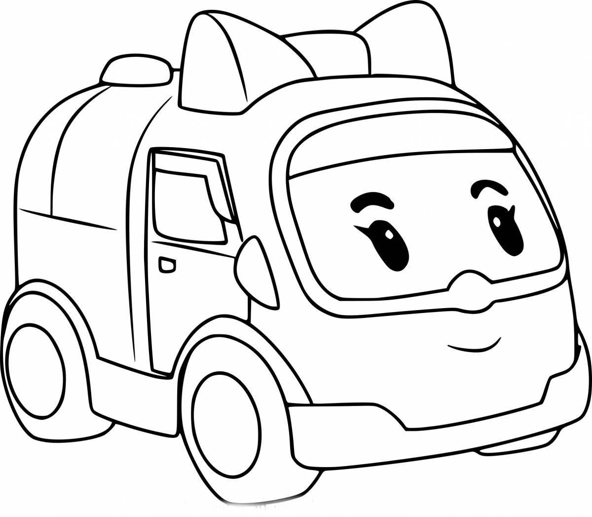 Humorous left truck coloring book