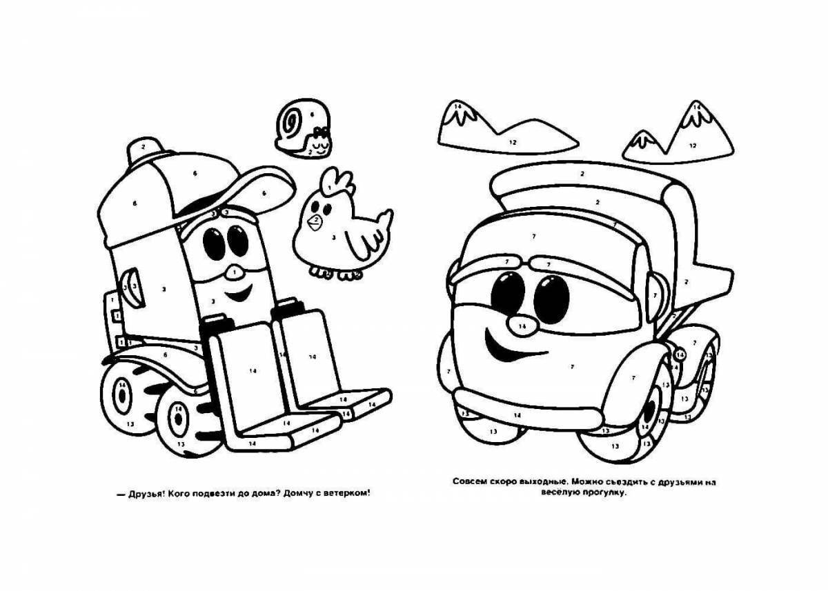 Funny left truck coloring page