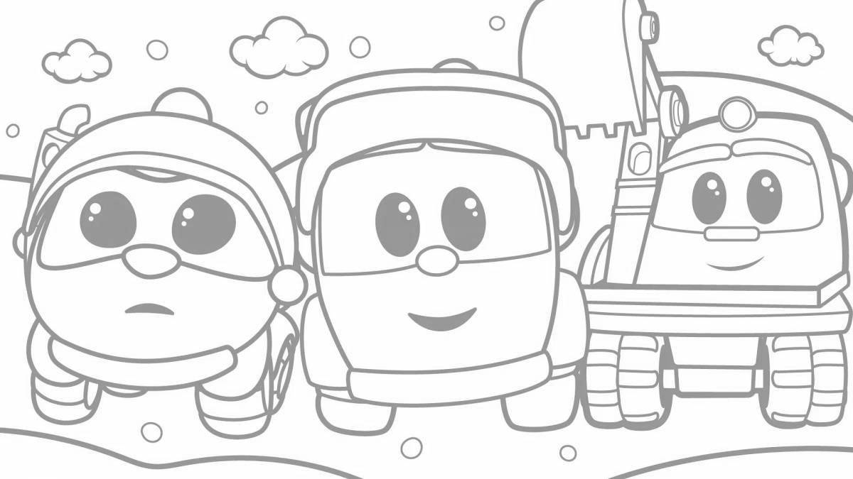 Animated left truck coloring page