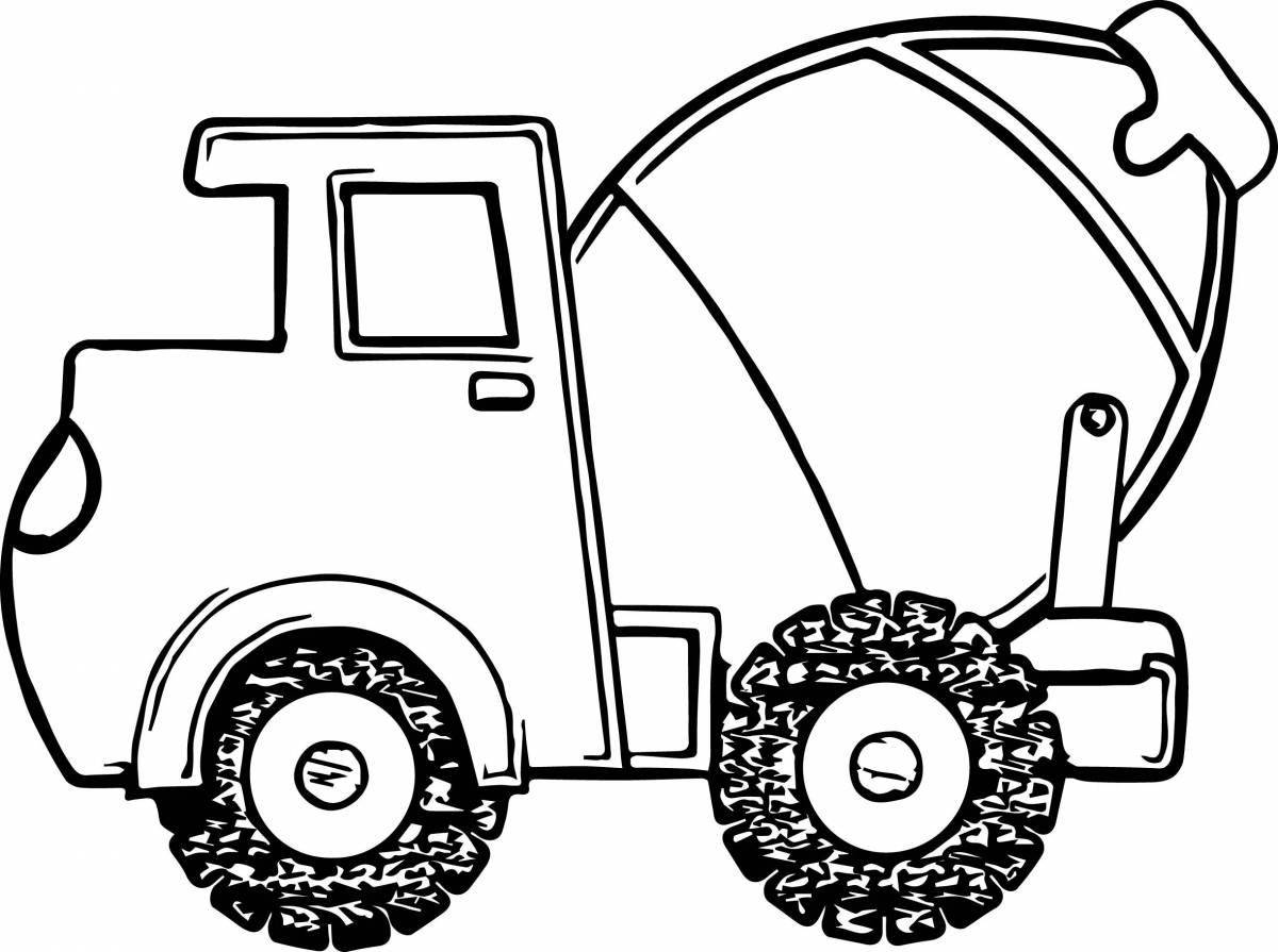 Творческая раскраска с изображением левого грузовика
