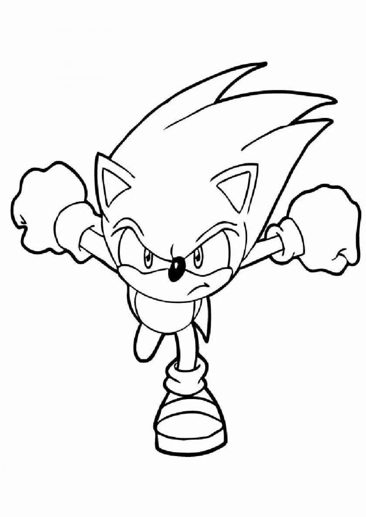 Coloring page joyful super hedgehog sonic