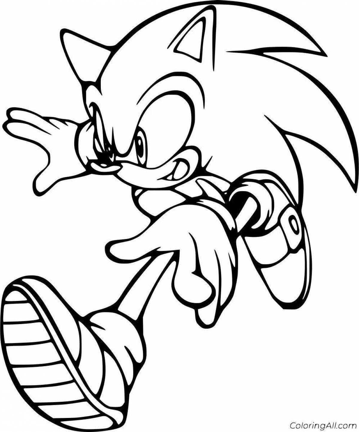 Coloring book funny super hedgehog sonic