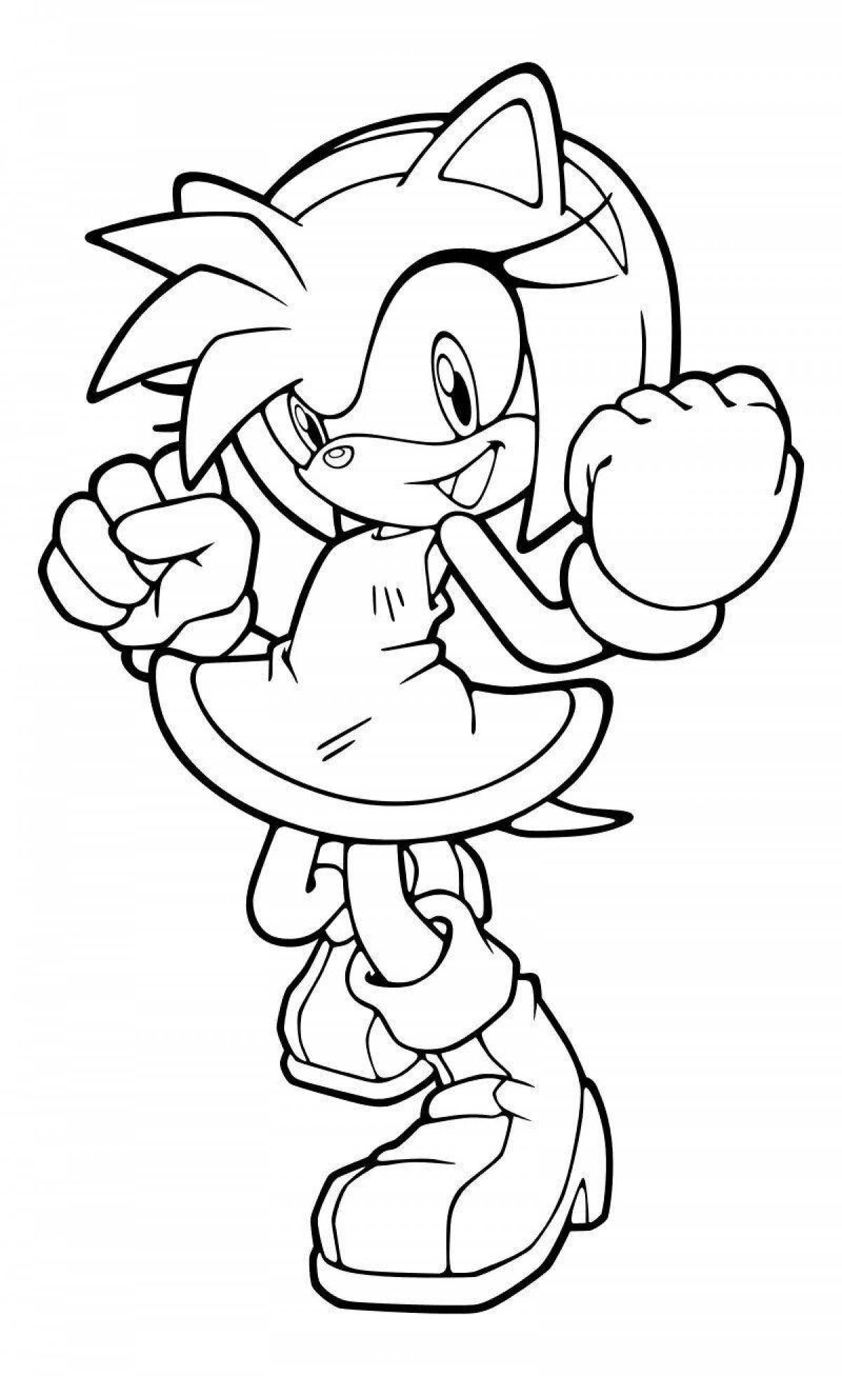 Playful super hedgehog sonic coloring page