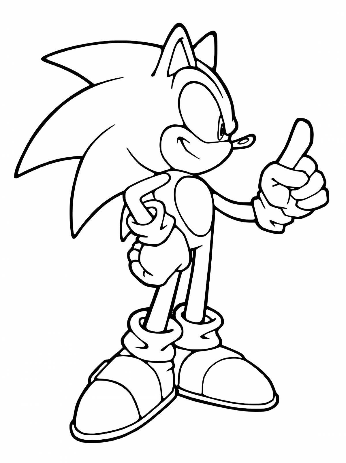 Fun super hedgehog sonic coloring page