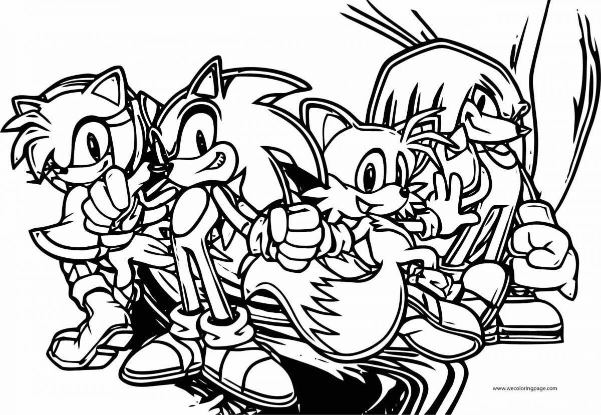Cute super hedgehog sonic coloring page