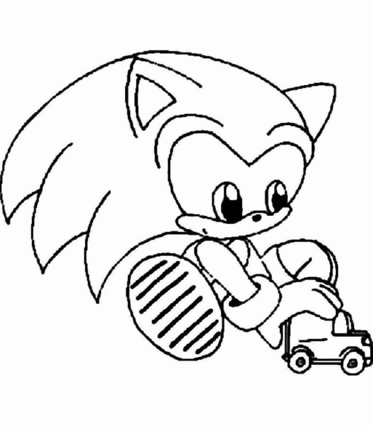 Exquisite super hedgehog sonic coloring page