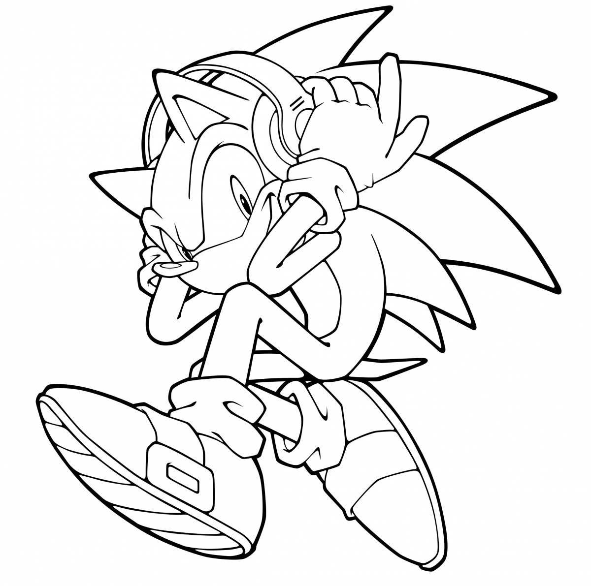 Cool super sonic the hedgehog coloring page