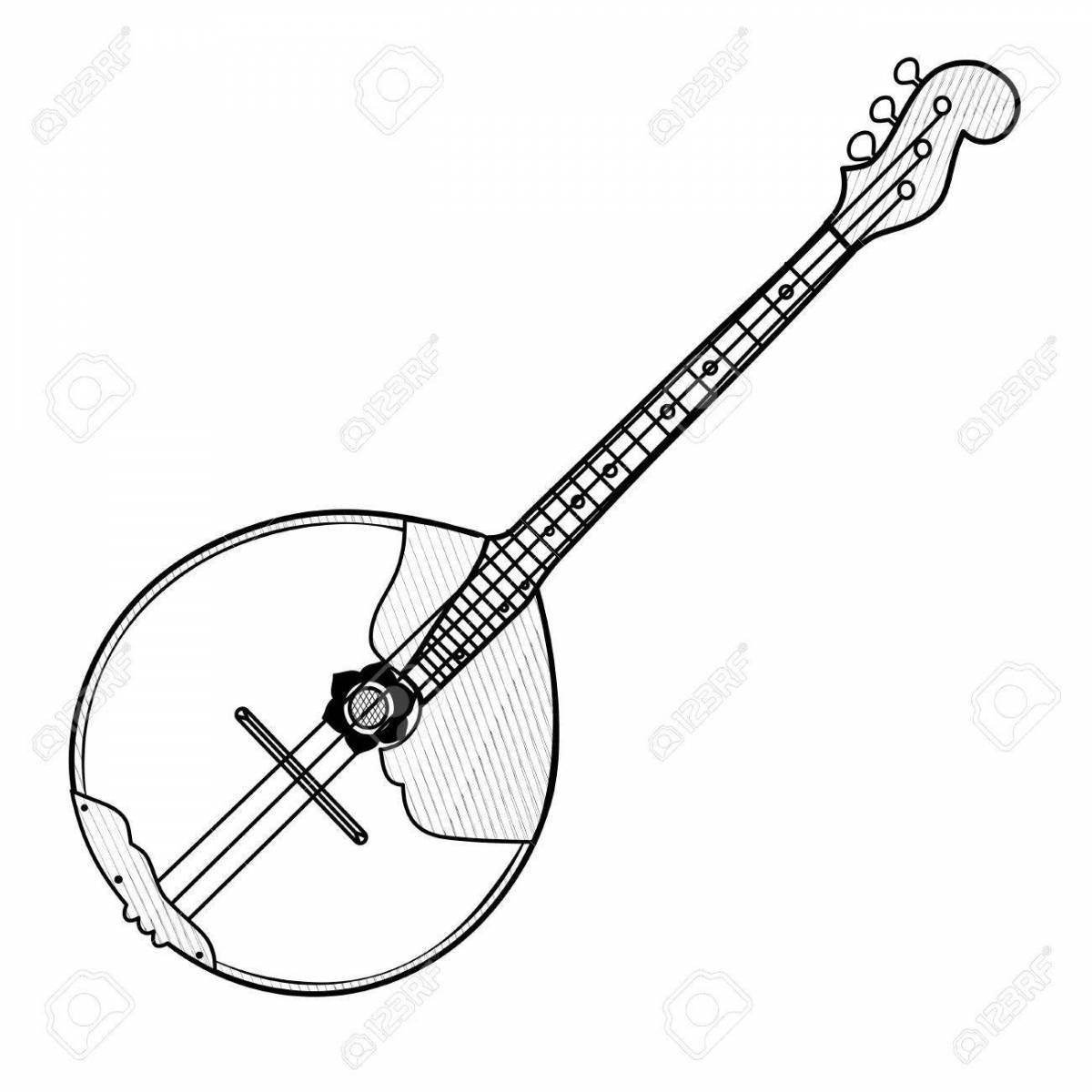 Фото Раскраска музыкальный инструмент домра