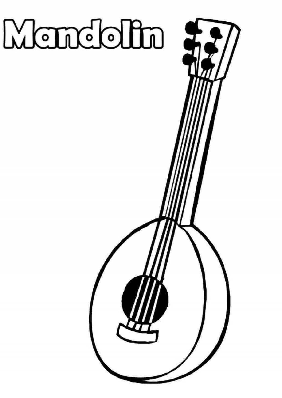 Фото Привлекательный музыкальный инструмент домра раскраска