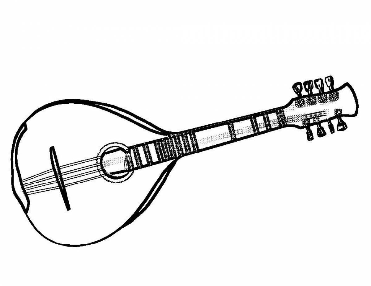 Фото Раскраска уникальный музыкальный инструмент домра
