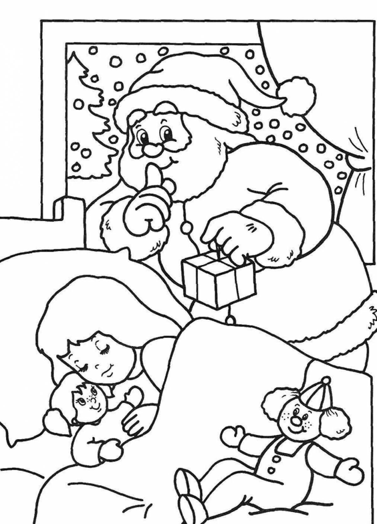 Joyful santa claus coloring book for girls