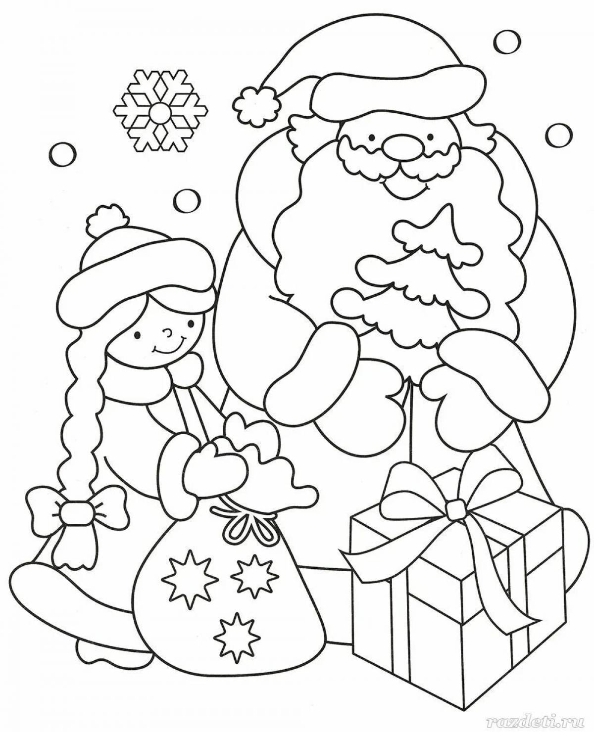Coloring page adorable santa claus for girls