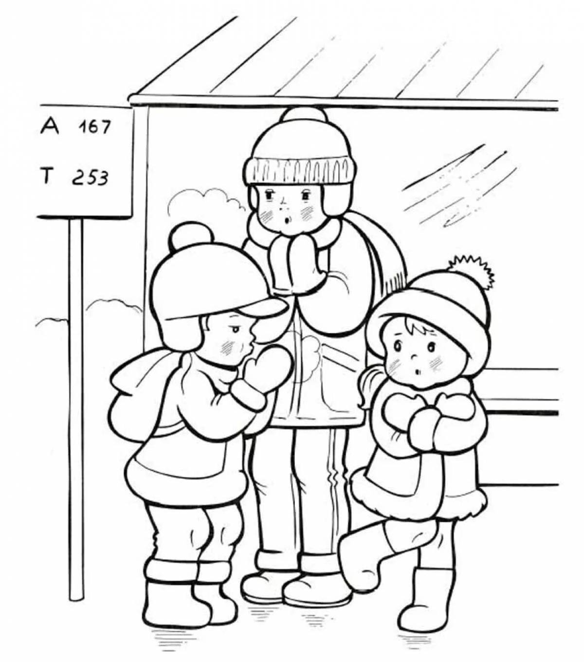 Дети зимой на улице #13