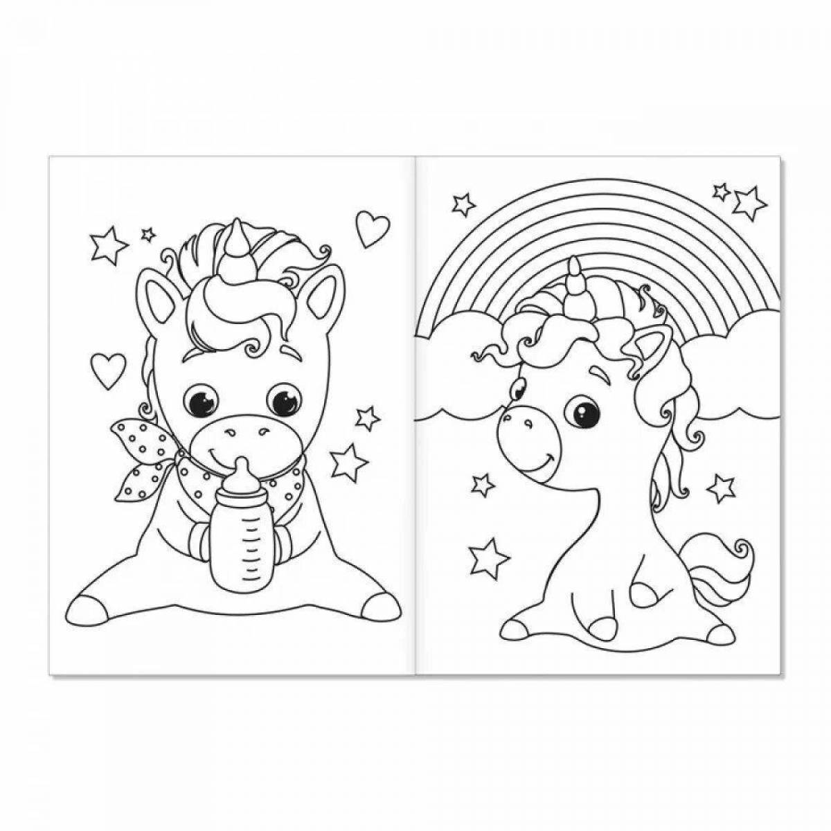 Charming half-sheet coloring book