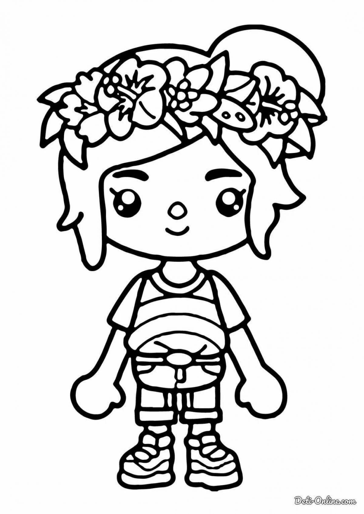 Colorful coloring pages for girls from tok bok