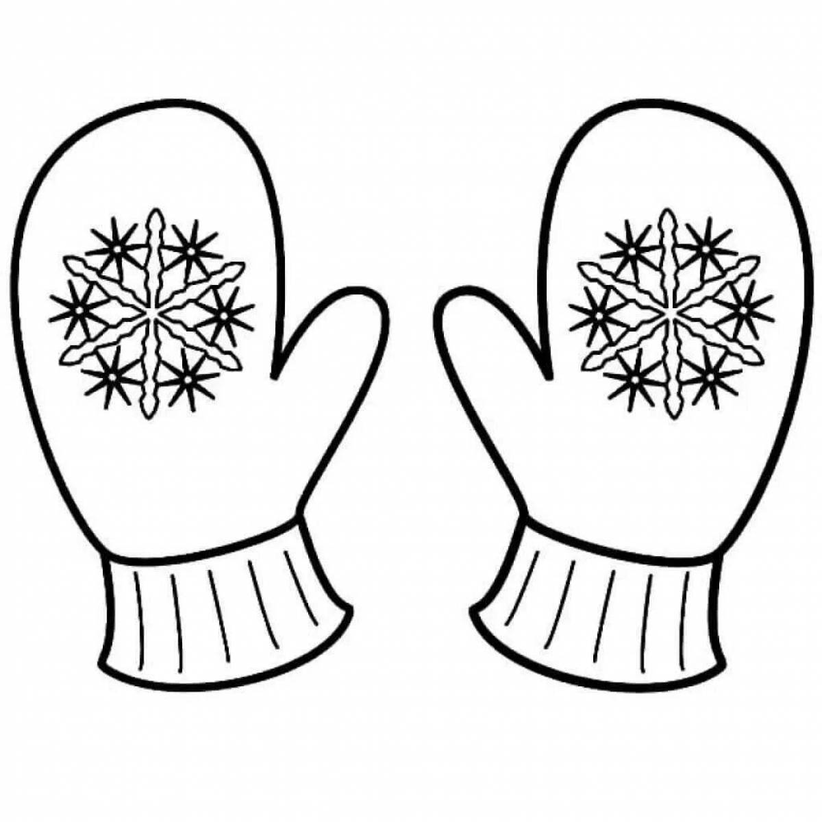 Coloring bright mittens for children