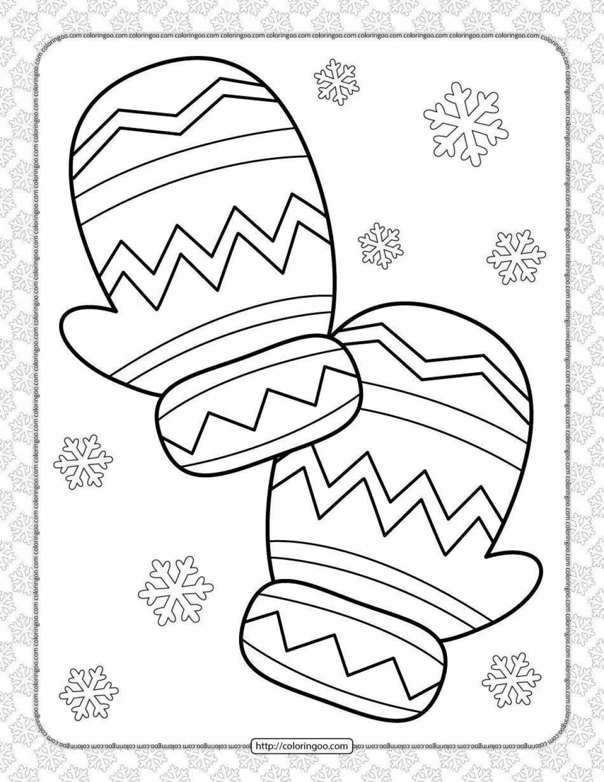 Creative coloring mittens for kids