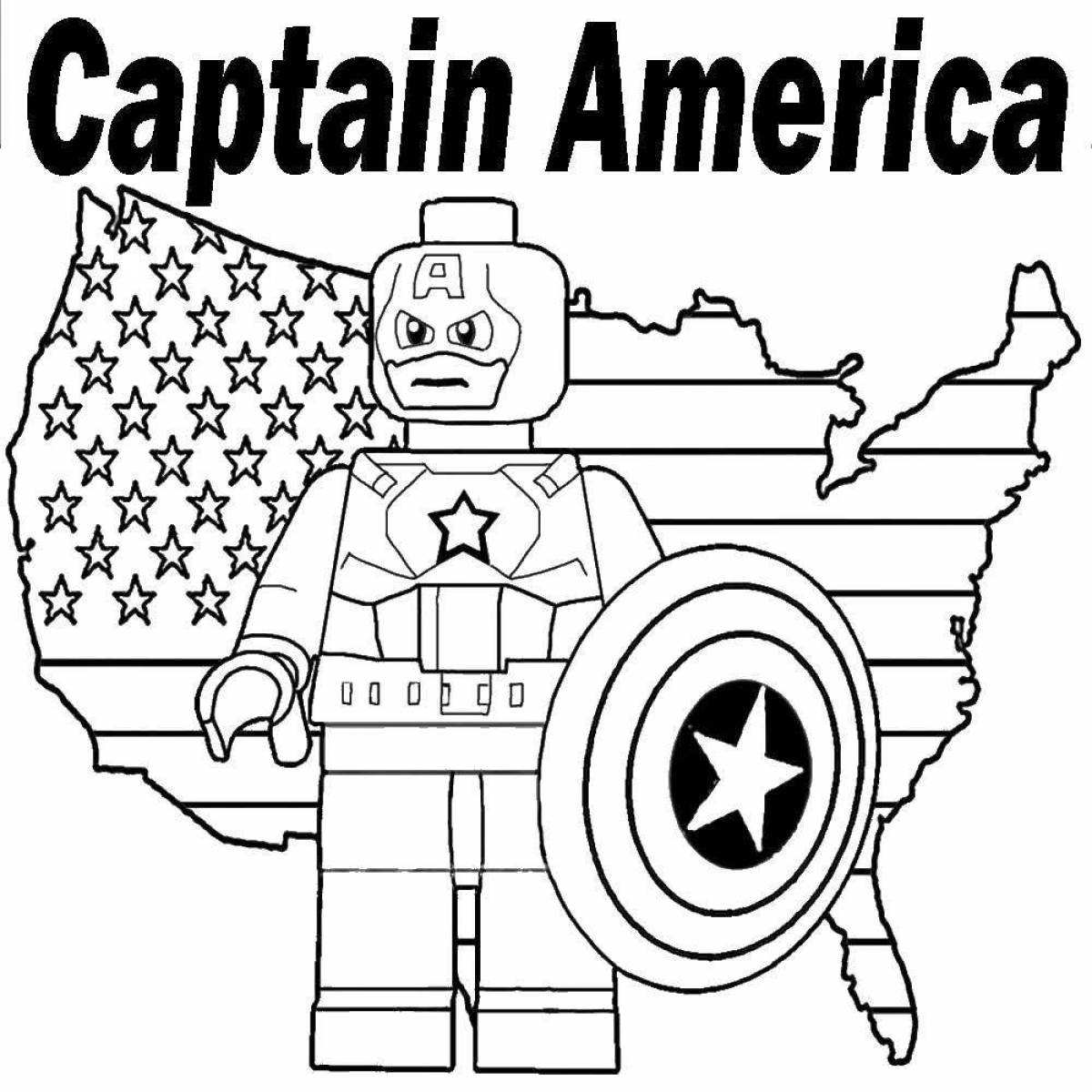Раскраска лего Капитан Марвел