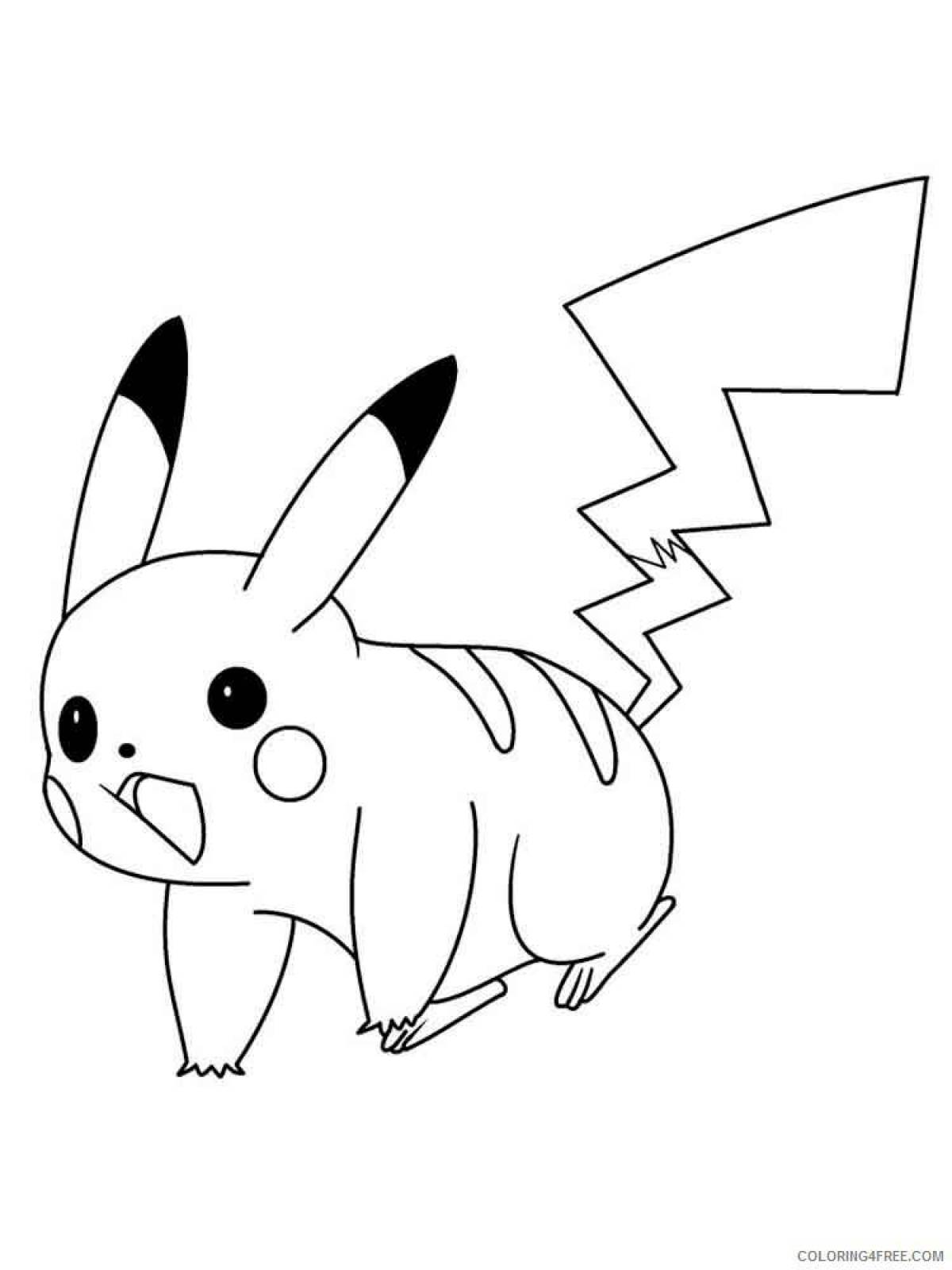 Shining pikachu coloring pages for kids