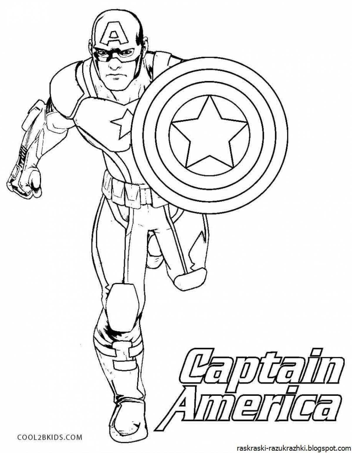 Coloring page brave captain america