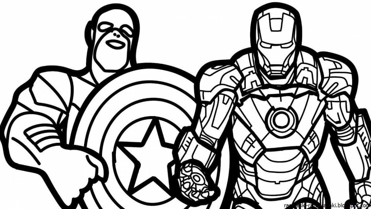 Coloring page graceful captain america