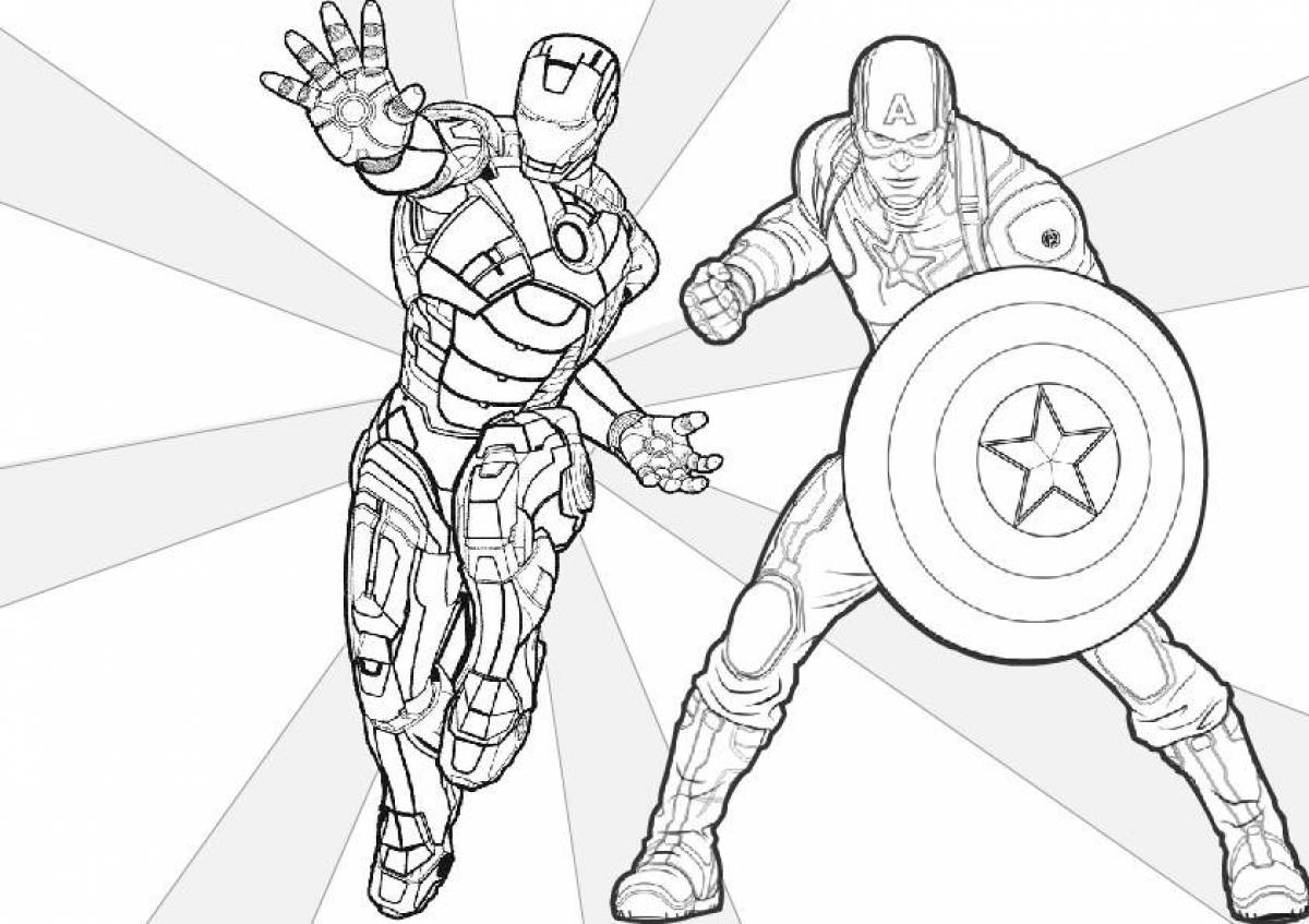 Charming captain america coloring book