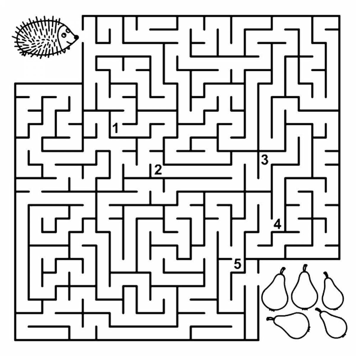 Charming maze coloring book