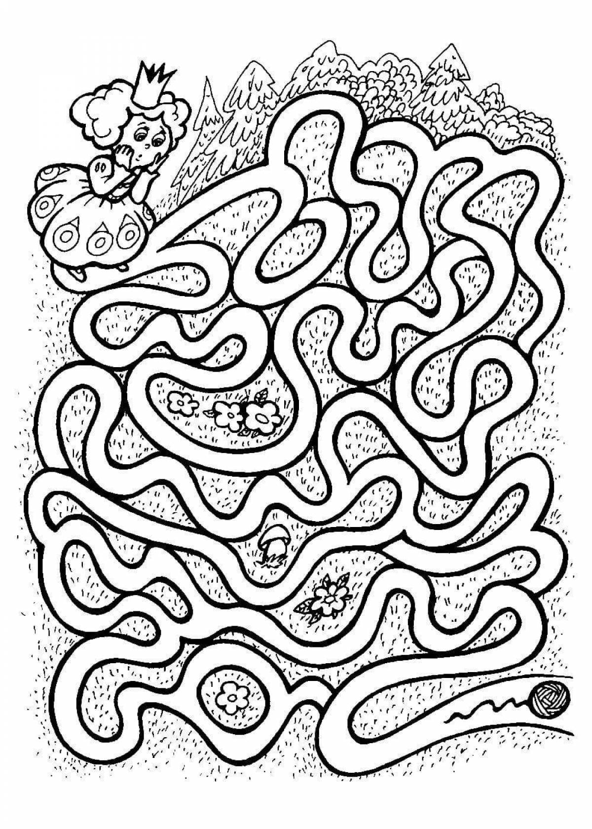 Coloring page funny maze