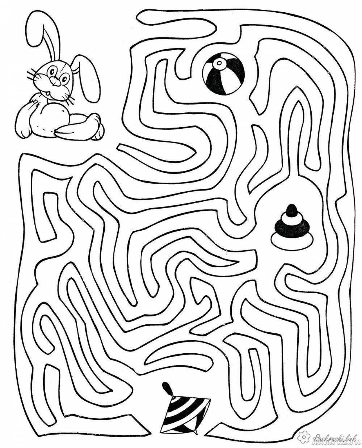 Fabulous maze coloring page
