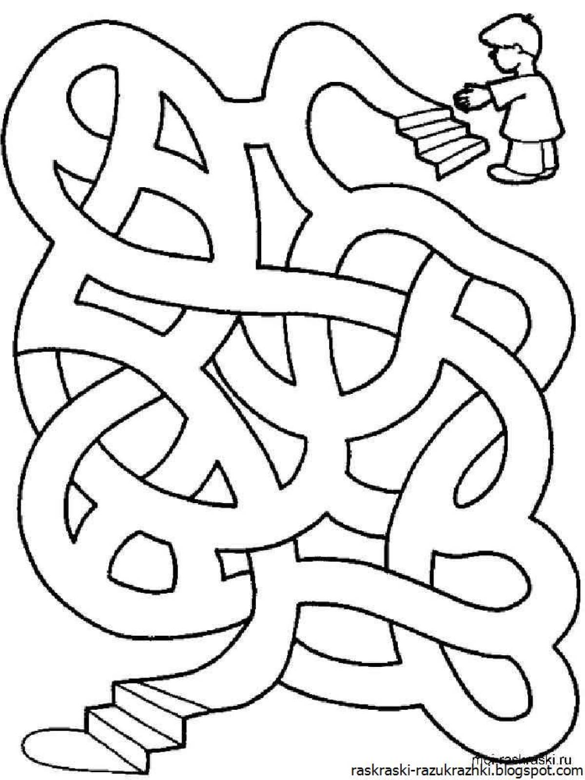 Glowing maze coloring page