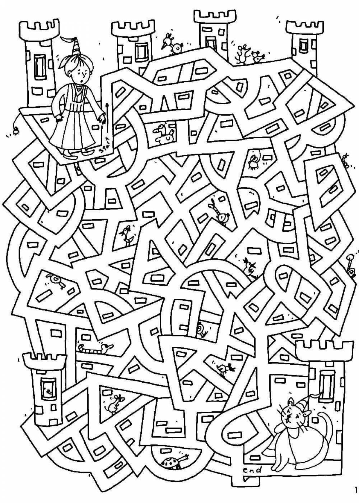 Inspirational coloring maze