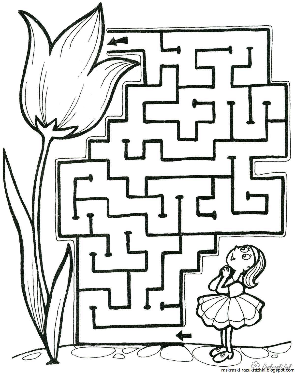 Coloring book spellbinding maze