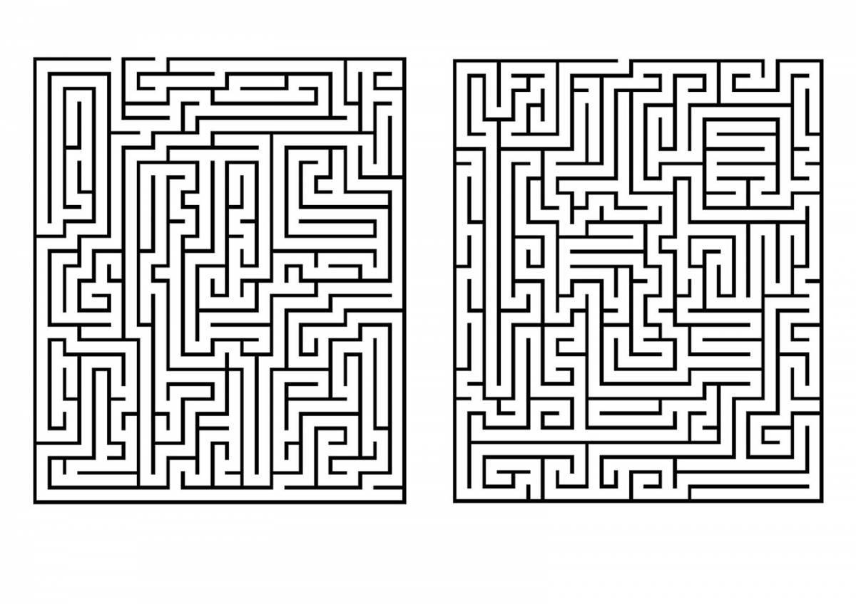 Coloring book peaceful labyrinth