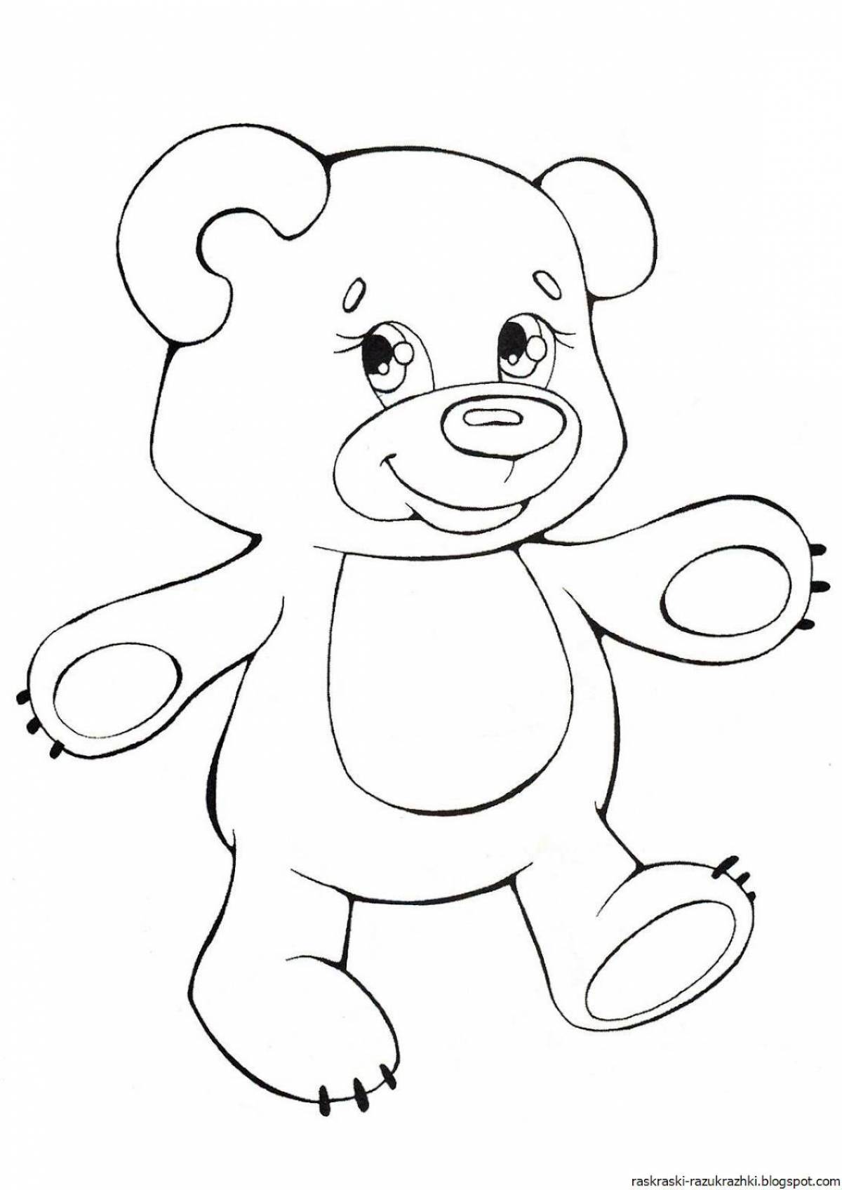 Joyful bear coloring for kids