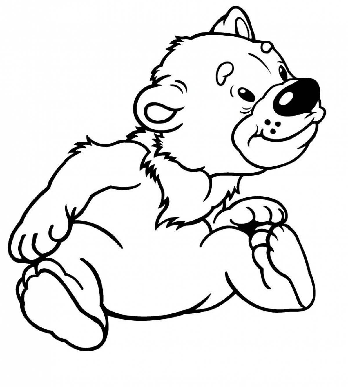 Cute bear coloring for kids