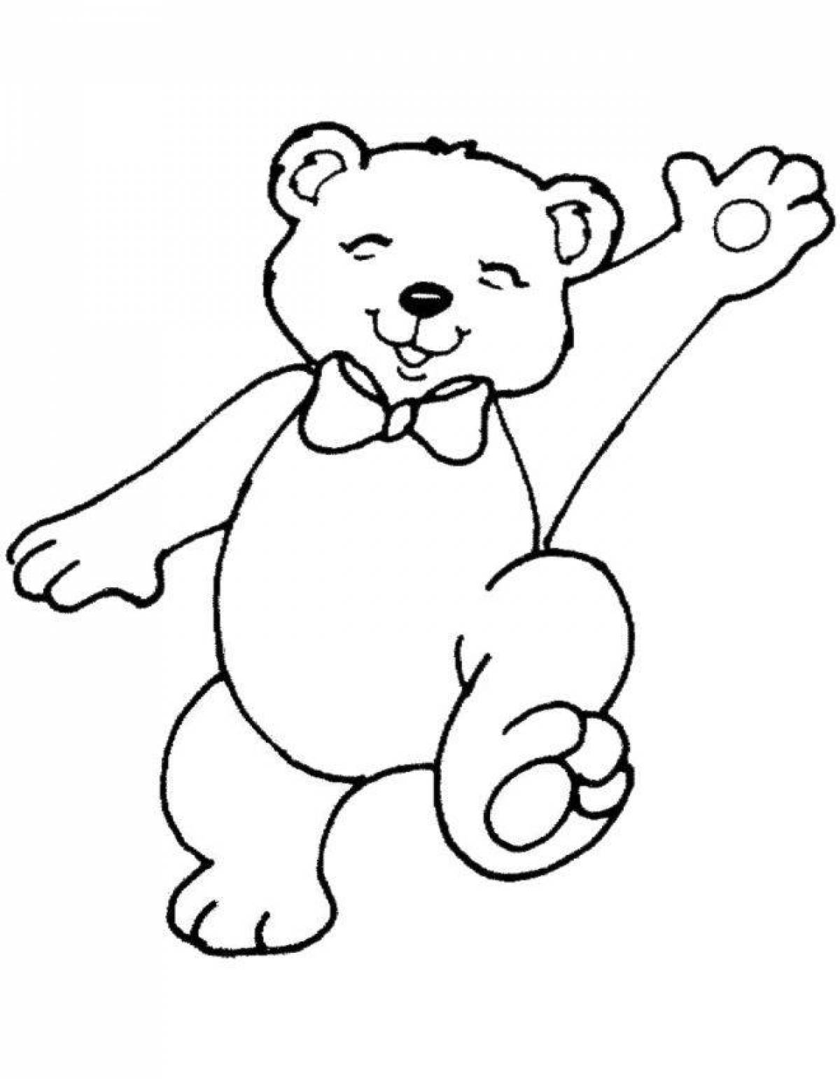 Animated bear coloring page for kids