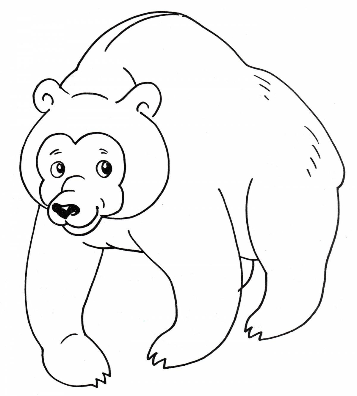 Adventurous bear coloring book for kids
