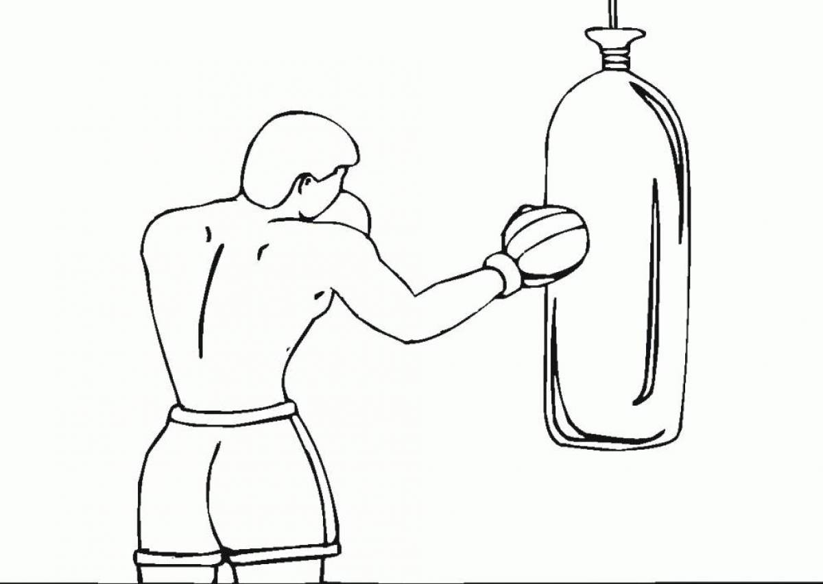 Playful boxing and boo coloring page