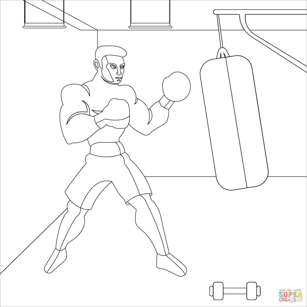 Dynamic boxing and boo coloring page