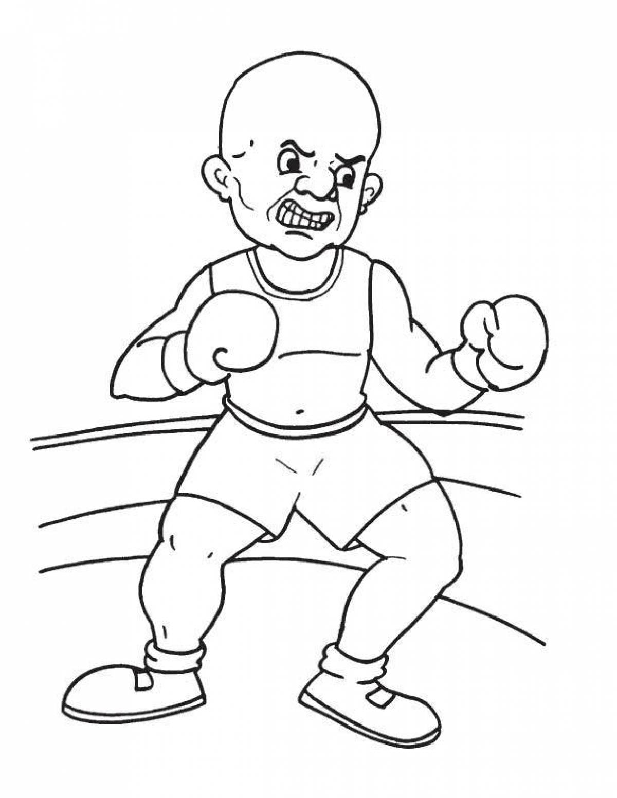 Intriguing boxing and boo coloring page