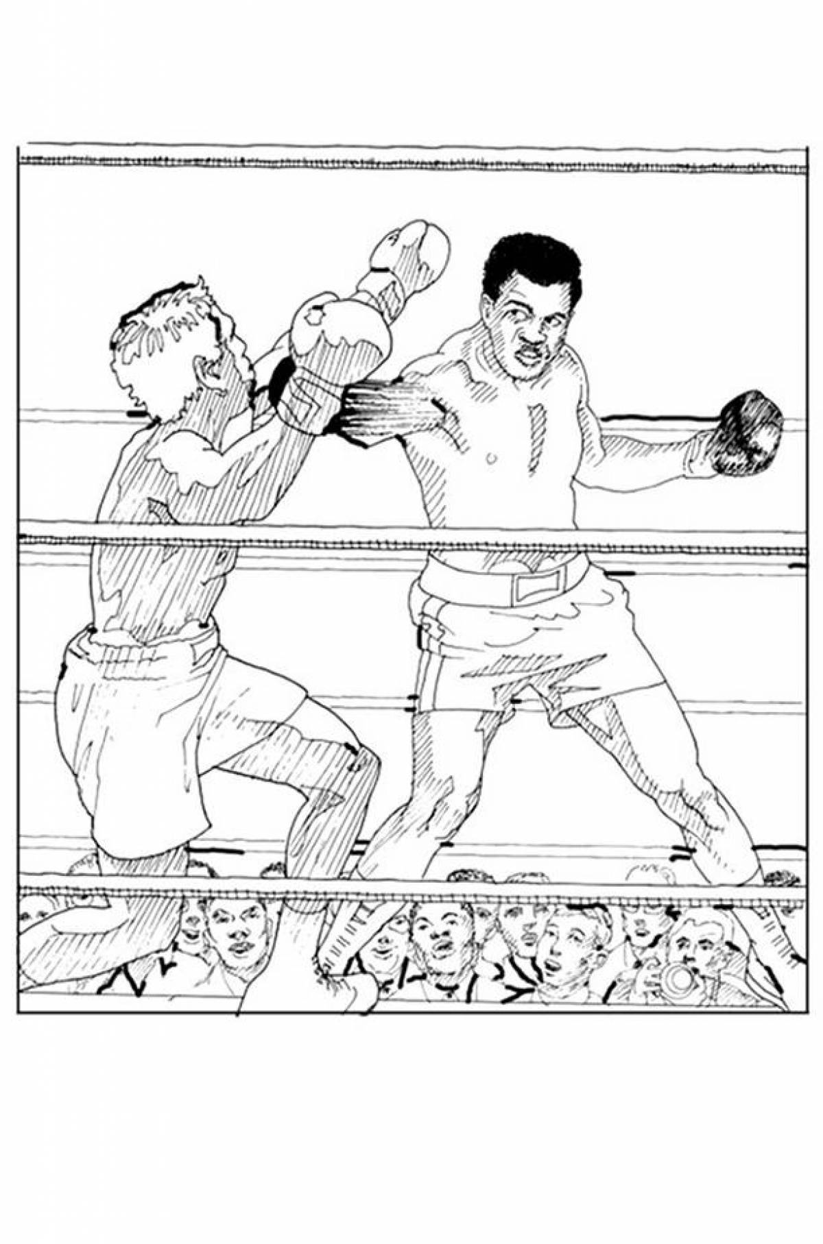 Vivacious boxing and boo coloring page