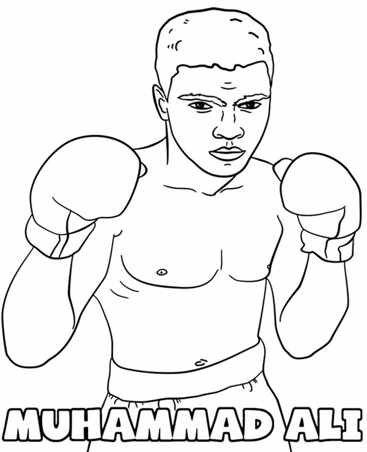 Joyous boxing and boo coloring page