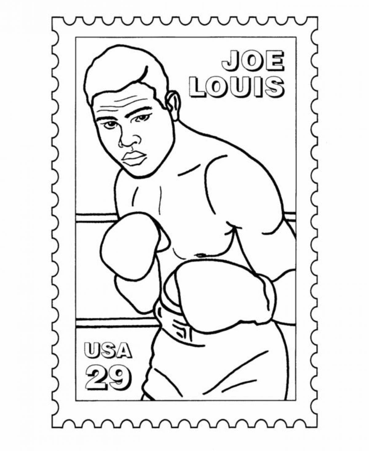 Comic boxing and boo coloring page