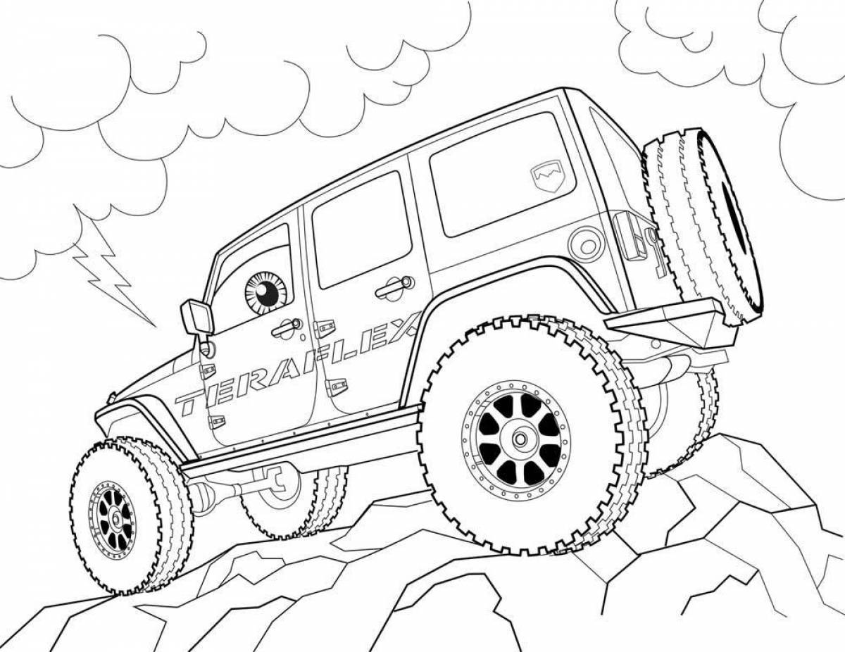 Coloring page nice jeep